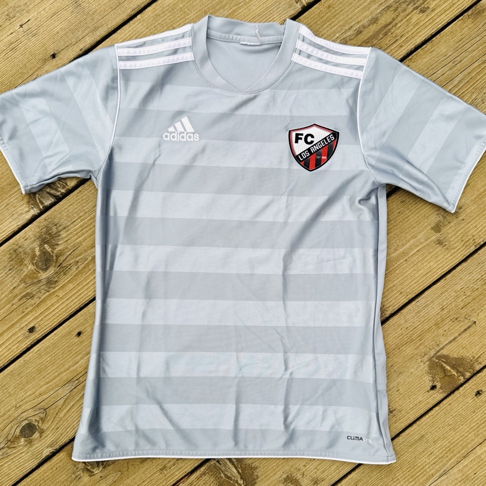 Adidas LAFC Jersey Gray Climalite MLS Soccer #8 Adult Medium
